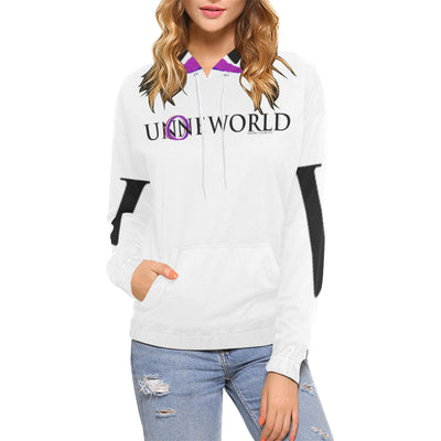 UNO WORLD "AURORA COLORADO" WH Women's All Over Print Hoodie (USA Size) (Model H13) (Made In USA)
